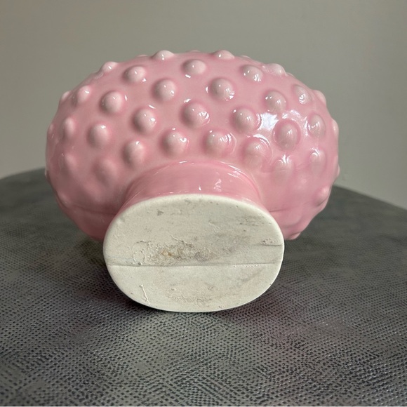 Vintage ~Brush Glazed Pink Ceramic Planter with Bubble Dots - Picture 5 of 9